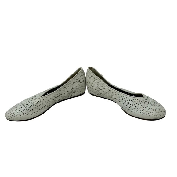Eileen Fisher White Lasercut Leather Ballet Flats Size‎ US 8.5 - Picture 6 of 9